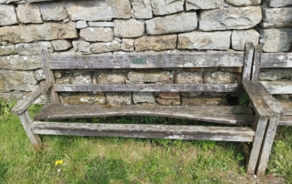 village wooden bench