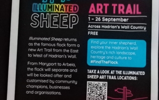 poster describing illuminated sheep art trail